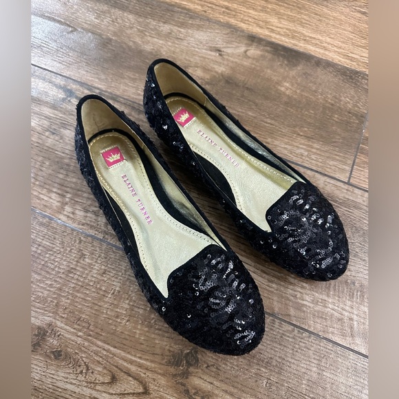 Elaine Turner Sequin Flats 6 - Picture 2 of 11
